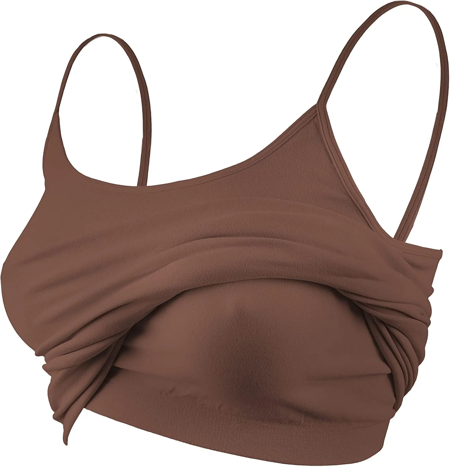 Kurve Women's Camisole Tank Top  Built-in Shelf Bra Spaghetti Strap Basic Solid Stretch Long Cami Layering