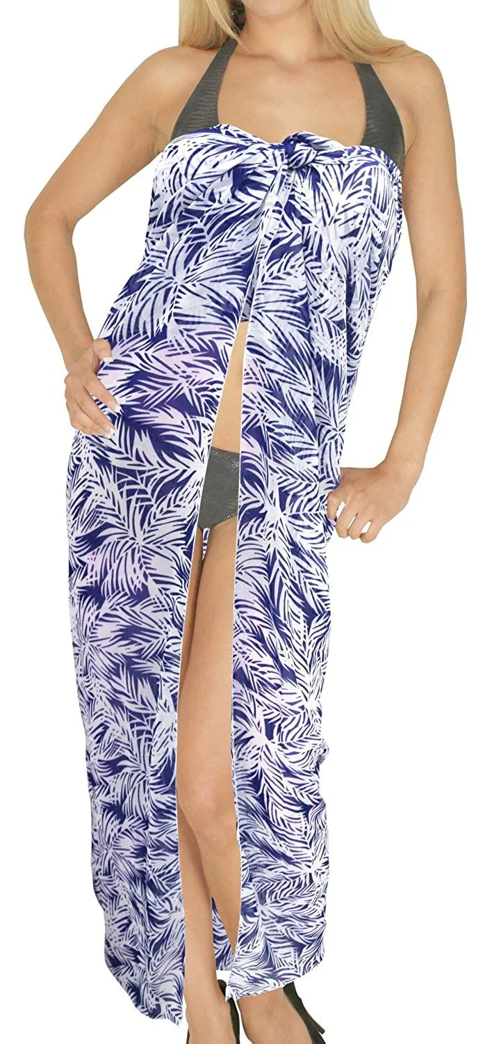 LA LEELA Women Beachwear Bikini Cover up Wrap Dress Swimwear Sarong 9 ONE Size