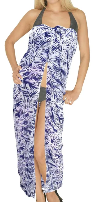 LA LEELA Women Beachwear Bikini Cover up Wrap Dress Swimwear Sarong 9 ONE Size