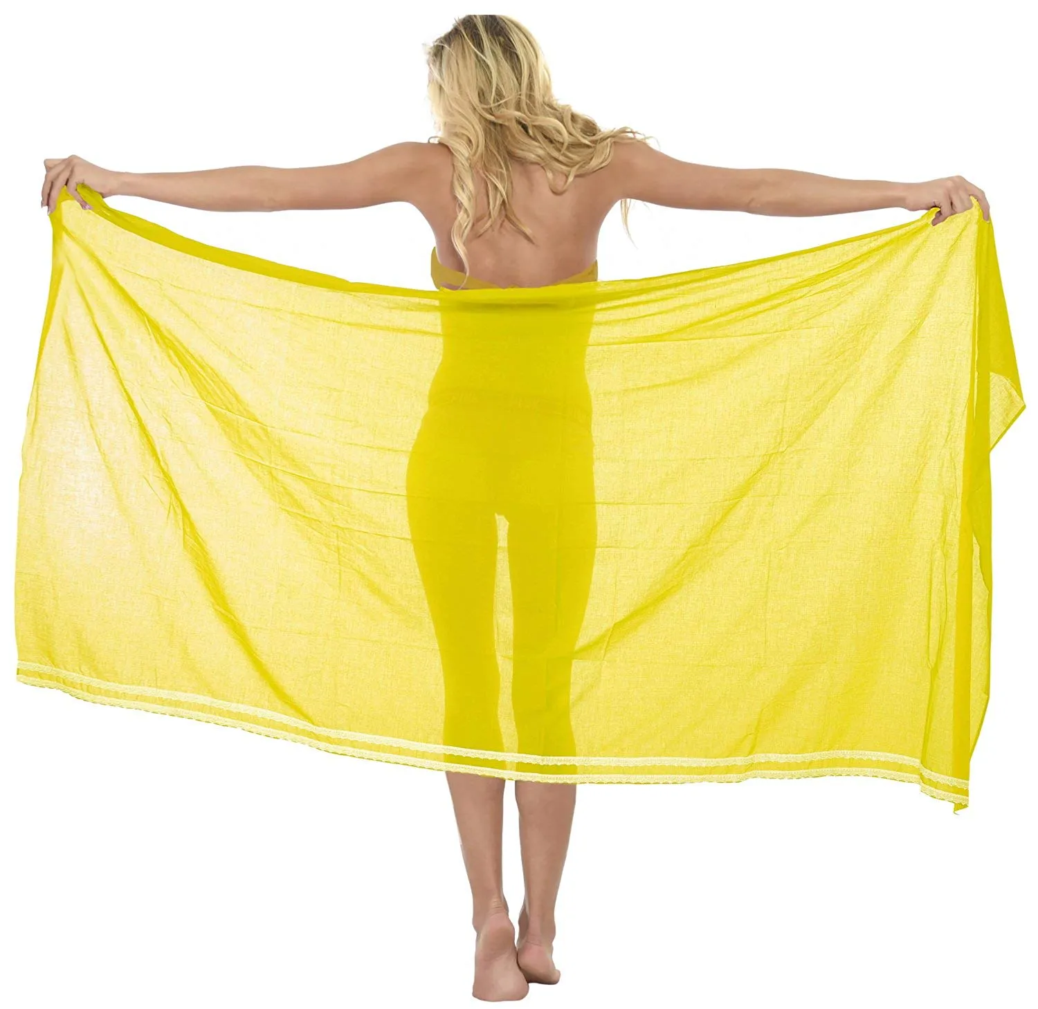 LA LEELA Women's Bathing Sarong Bikini Cover up Wrap Dress Solid ONE Size