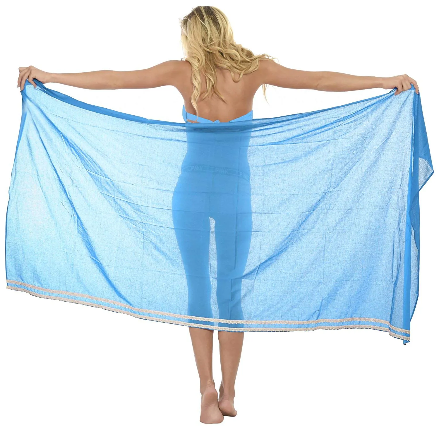 LA LEELA Women's Bathing Sarong Bikini Cover up Wrap Dress Solid ONE Size