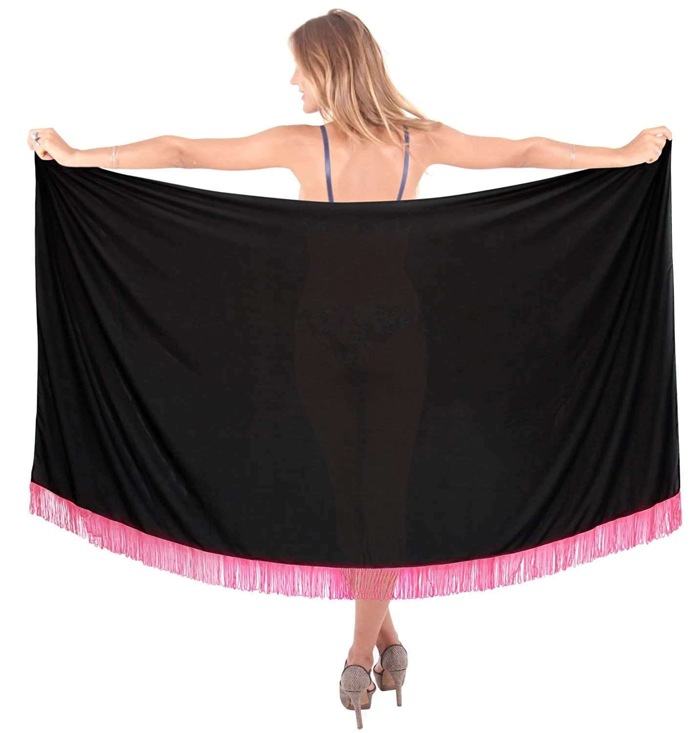 LA LEELA Womens Beach Swimsuit Cover Up Sarong Swimwear Cover-Up Wrap Skirt Plus Size Large Maxi BJ