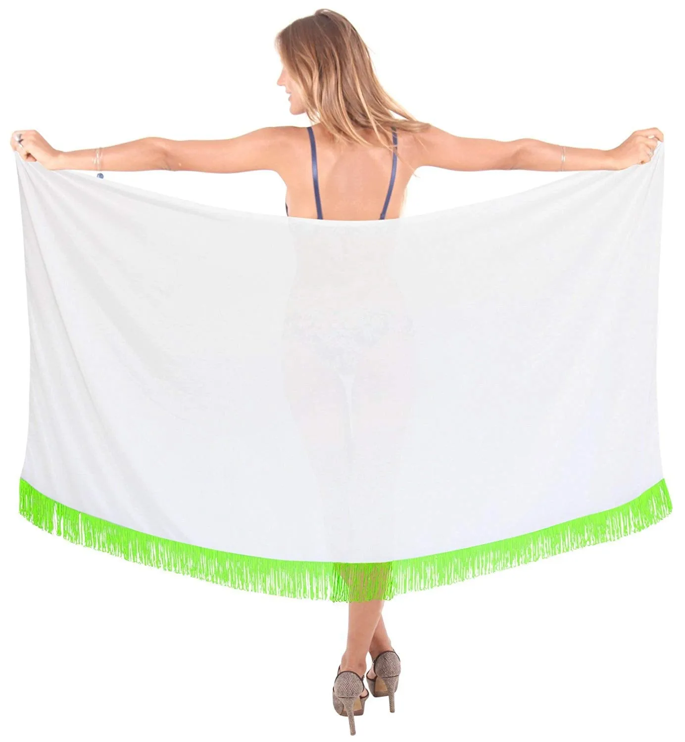 LA LEELA Womens Beach Swimsuit Cover Up Sarong Swimwear Cover-Up Wrap Skirt Plus Size Large Maxi BJ