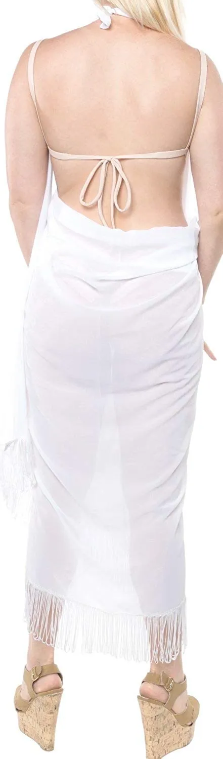 LA LEELA Womens Beach Swimsuit Cover Up Sarong Swimwear Cover-Up Wrap Skirt Plus Size Large Maxi BJ