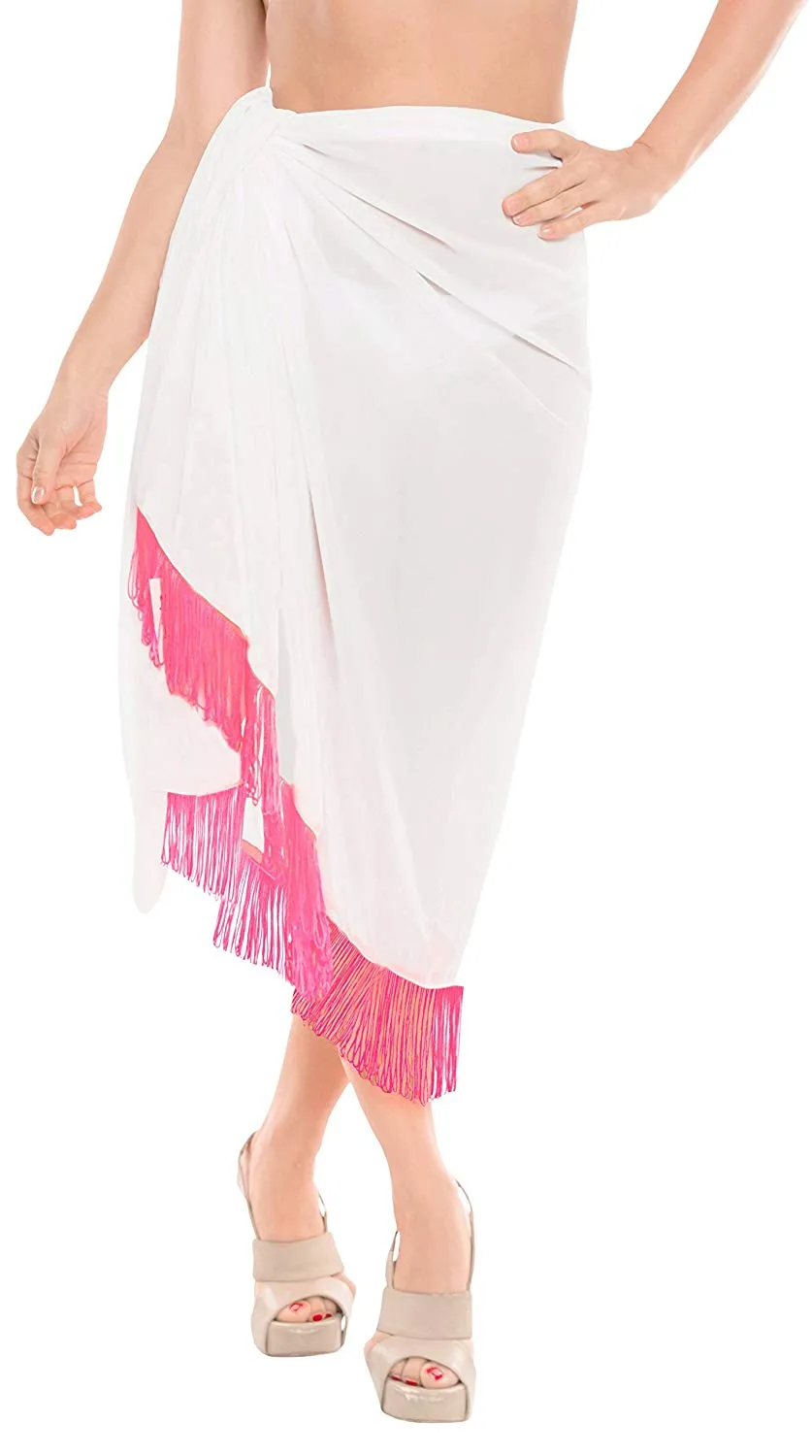 LA LEELA Womens Beach Swimsuit Cover Up Sarong Swimwear Cover-Up Wrap Skirt Plus Size Large Maxi BJ
