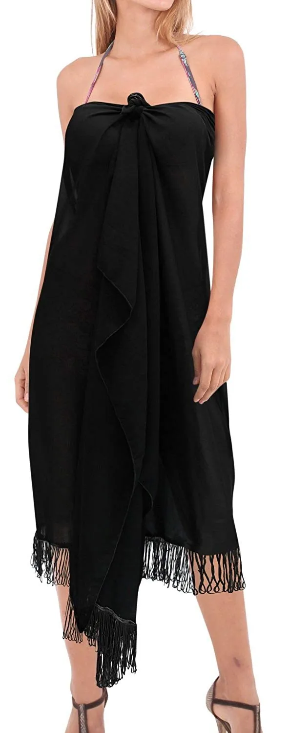 LA LEELA Womens Beach Swimsuit Cover Up Sarong Swimwear Cover-Up Wrap Skirt Plus Size Large Maxi BJ