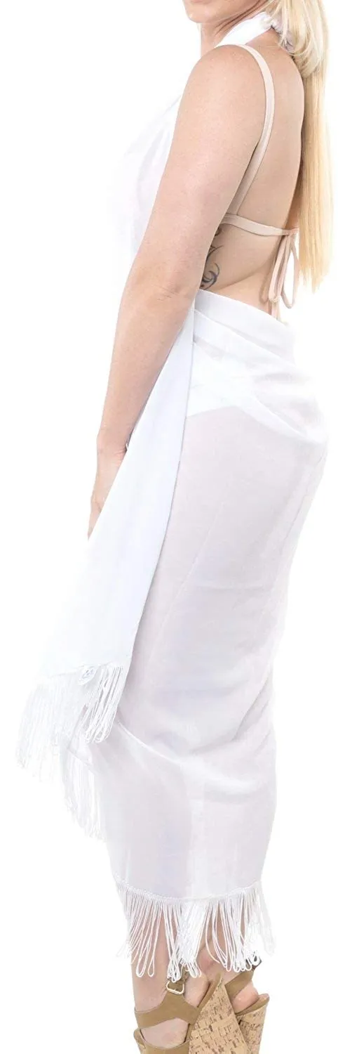 LA LEELA Womens Beach Swimsuit Cover Up Sarong Swimwear Cover-Up Wrap Skirt Plus Size Large Maxi BJ