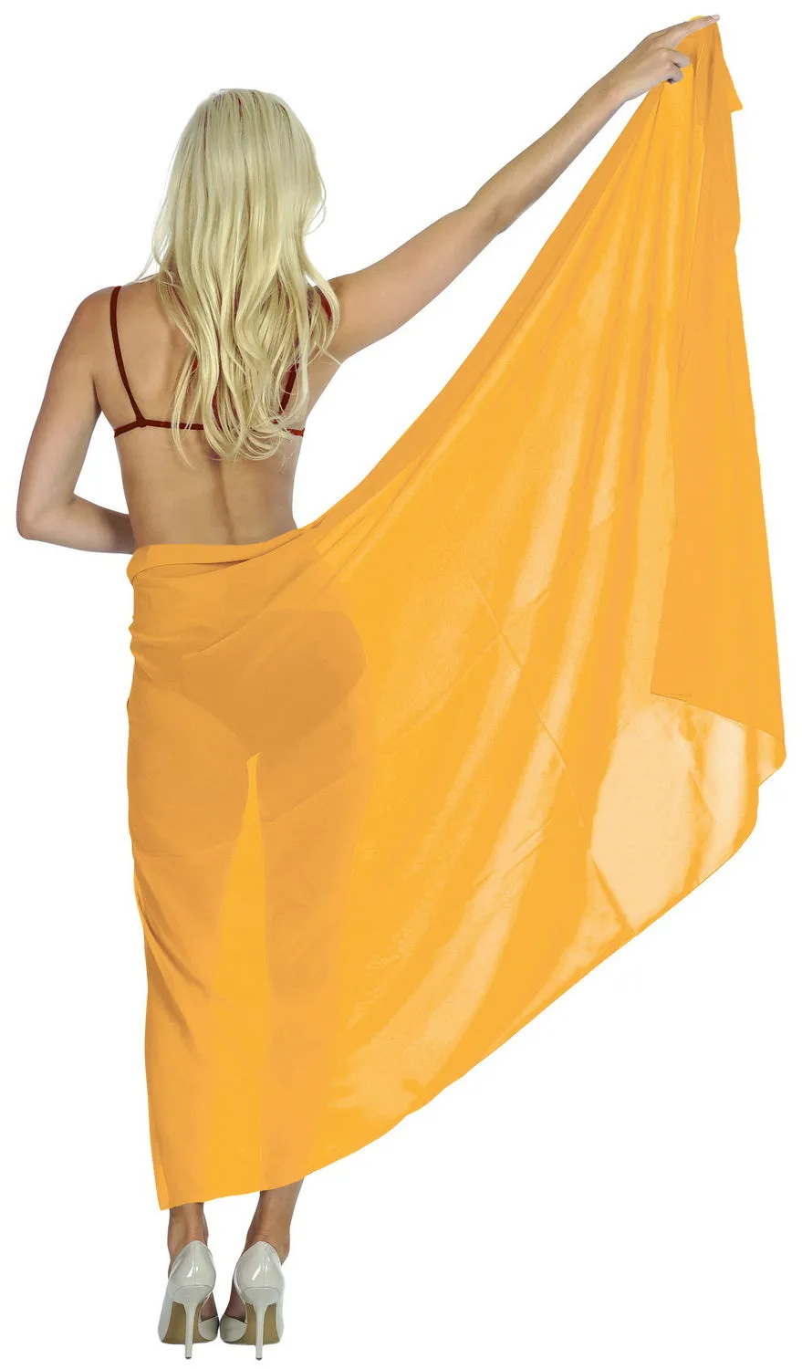 La Leela Women's Bikini Beach Wrap Hawaiian Sarong Swimming Suit Bathing Pareo Beachwear Dress Cover up Long 68"x42" Golden 117021