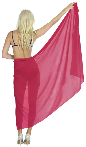 La Leela Women's Bikini Beach Wrap Hawaiian Sarong Swimming Suit Bathing Pareo Beachwear Valentines Day Dress Cover up Long 78"x42" Pink 118004