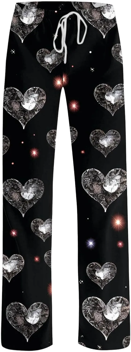 Ladies' 2025 Valentine Fashion Casual Printed Casual Pants Women Pants Size 14