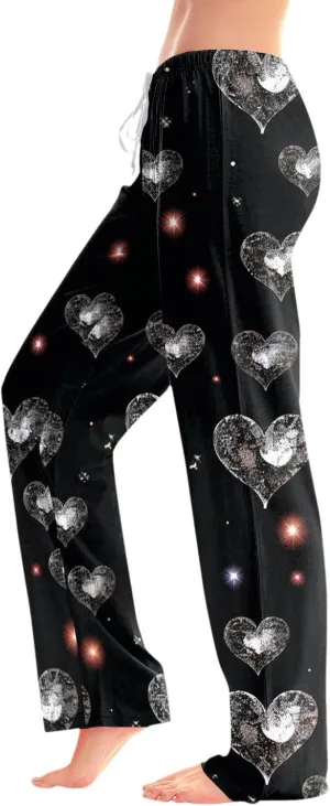 Ladies' 2025 Valentine Fashion Casual Printed Casual Pants Women Pants Size 14