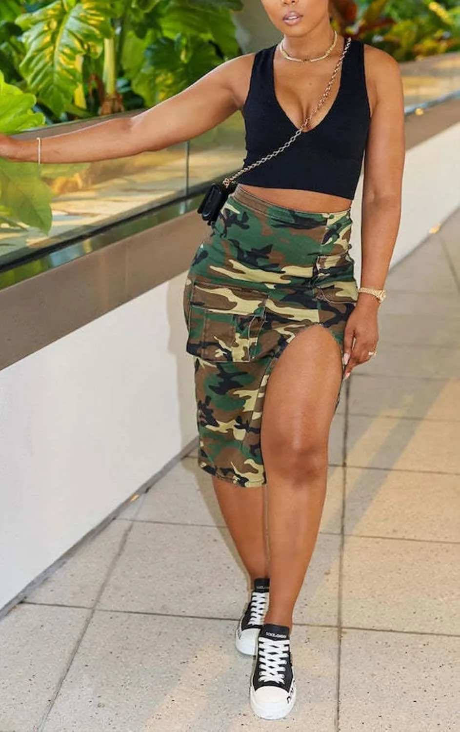 LAJIOJIO Women Cargo Skirt High Waist Sexy Casual Camouflage Print Skirts with Pockets Summer Mini Streetwear Y2k Skirt
