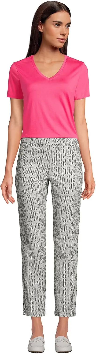 Lands' End Women's Relaxed American-Grown Supima Cotton V-Neck T-Shirt