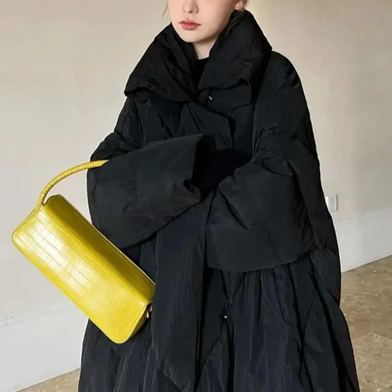 Large Size Winter Parkas Warm Long Puffer Jacket Oversized Women Loose Large Quilt Cotton Coat Cotton-padded Jacket