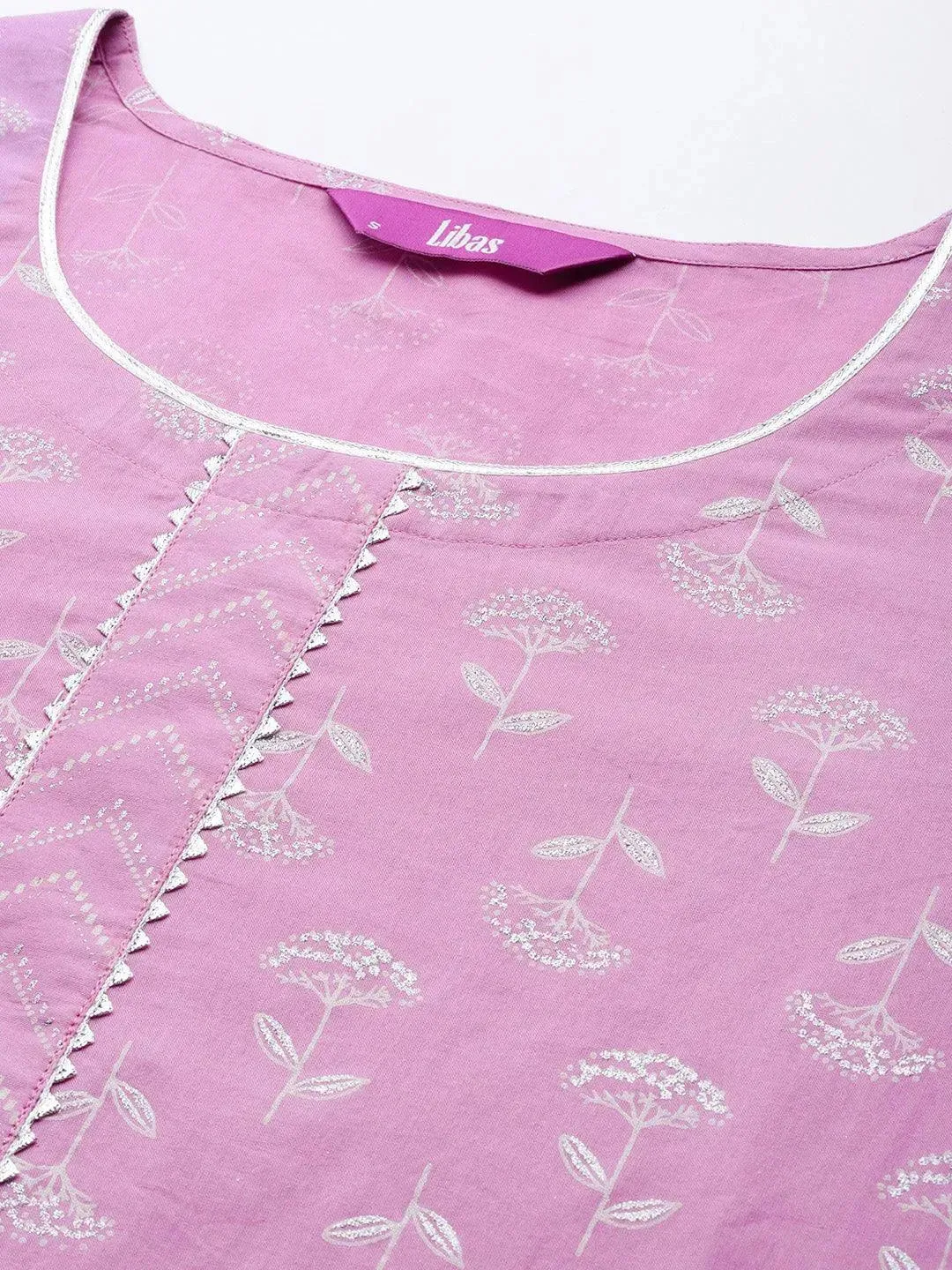 Lavender Printed Cotton Kurta