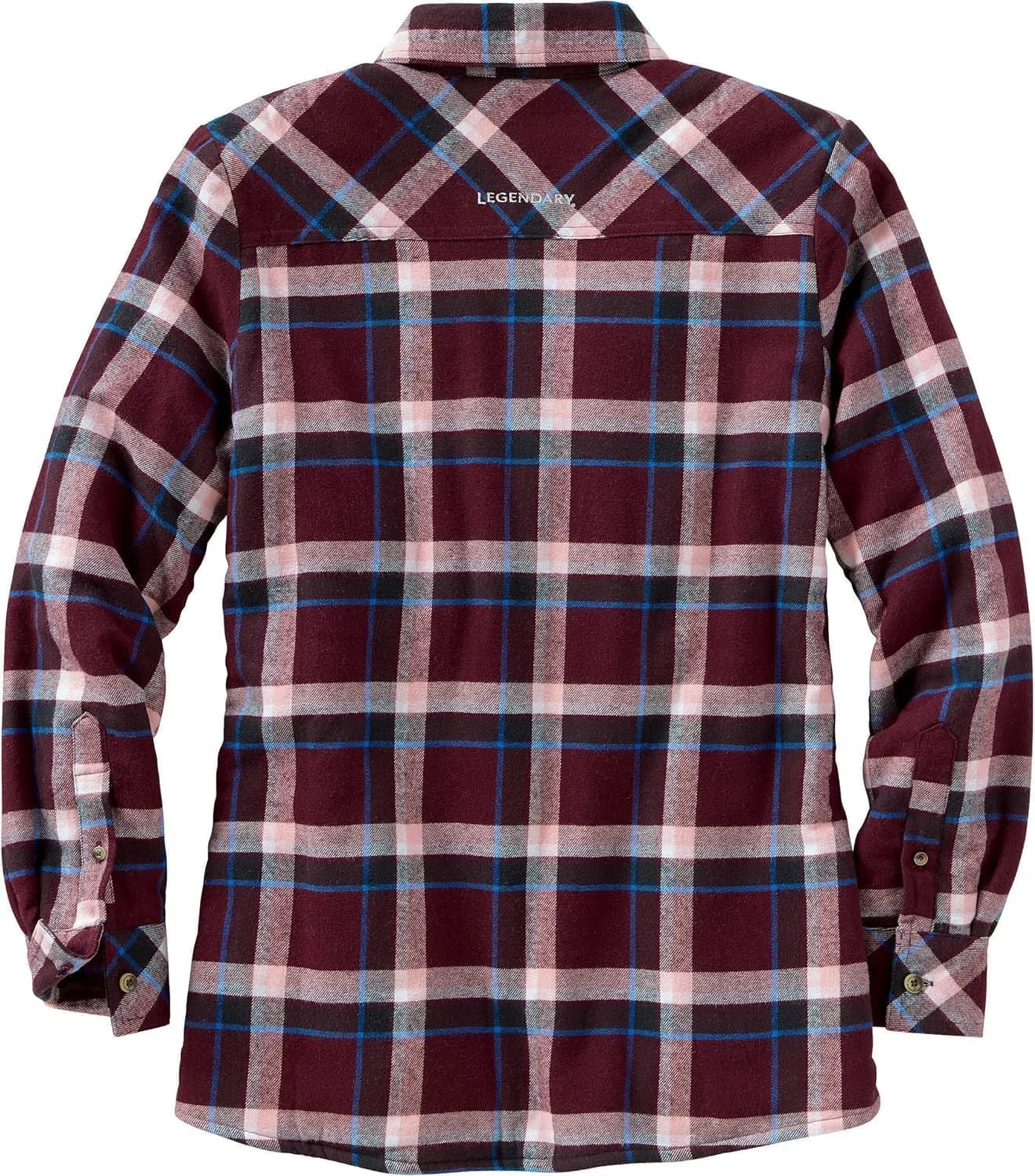 Legendary Whitetails Women's Open Country Flannel Shacket Sherpa Lined Plaid Fleece Shirt Jacket Ladies Western Clothing Coat