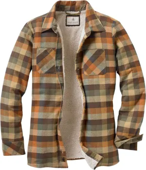 Legendary Whitetails Women's Open Country Flannel Shacket Sherpa Lined Plaid Fleece Shirt Jacket Ladies Western Clothing Coat