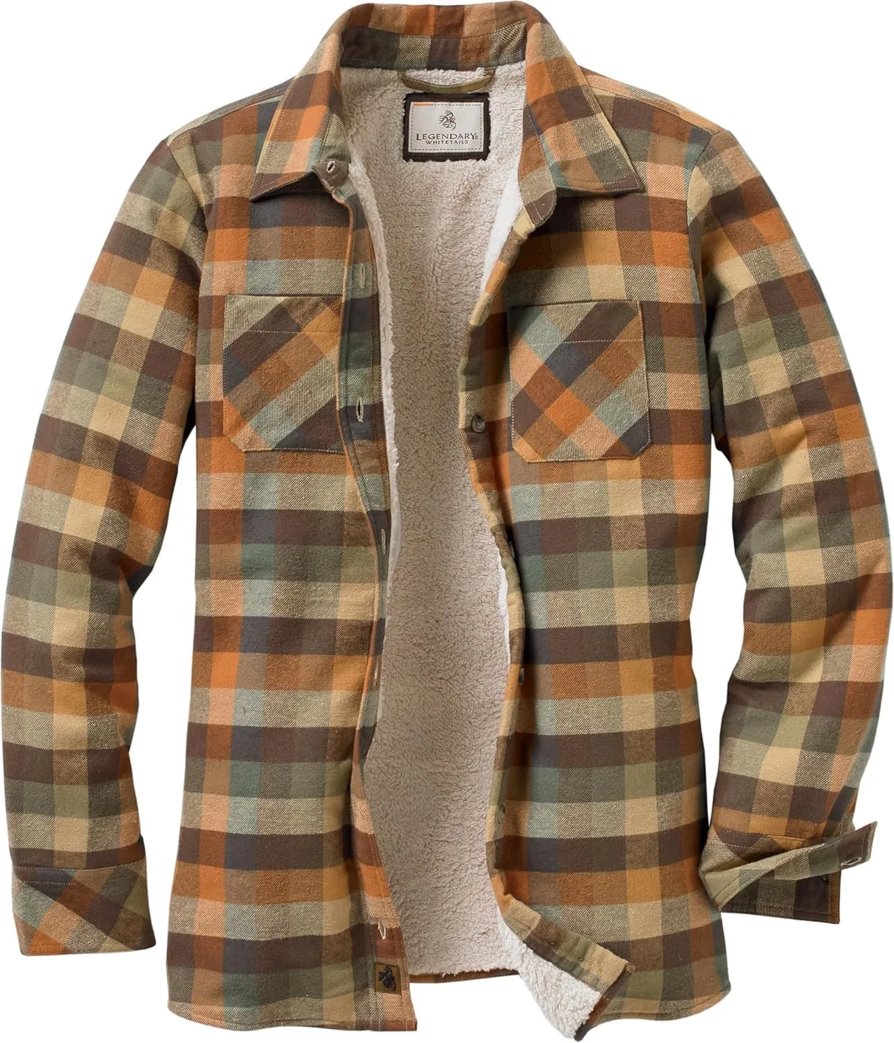 Legendary Whitetails Women's Open Country Flannel Shacket Sherpa Lined Plaid Fleece Shirt Jacket Ladies Western Clothing Coat