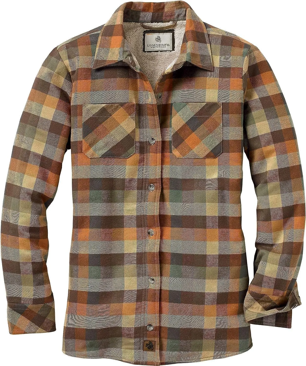 Legendary Whitetails Women's Open Country Flannel Shacket Sherpa Lined Plaid Fleece Shirt Jacket Ladies Western Clothing Coat