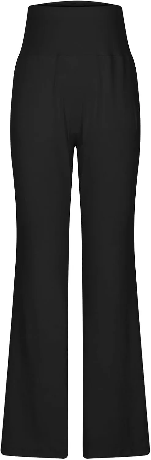 Leggings for Women Tummy Control Baggy High Waisted Flare Pants Athletic Stretch Yoga Lightweight Workout Pants