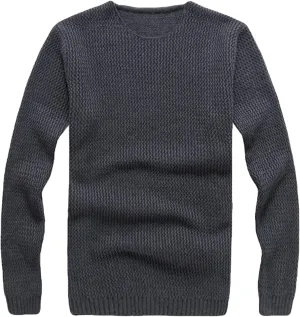 Letuwj Mens Sweater Crew Neck Twisted Knitwear