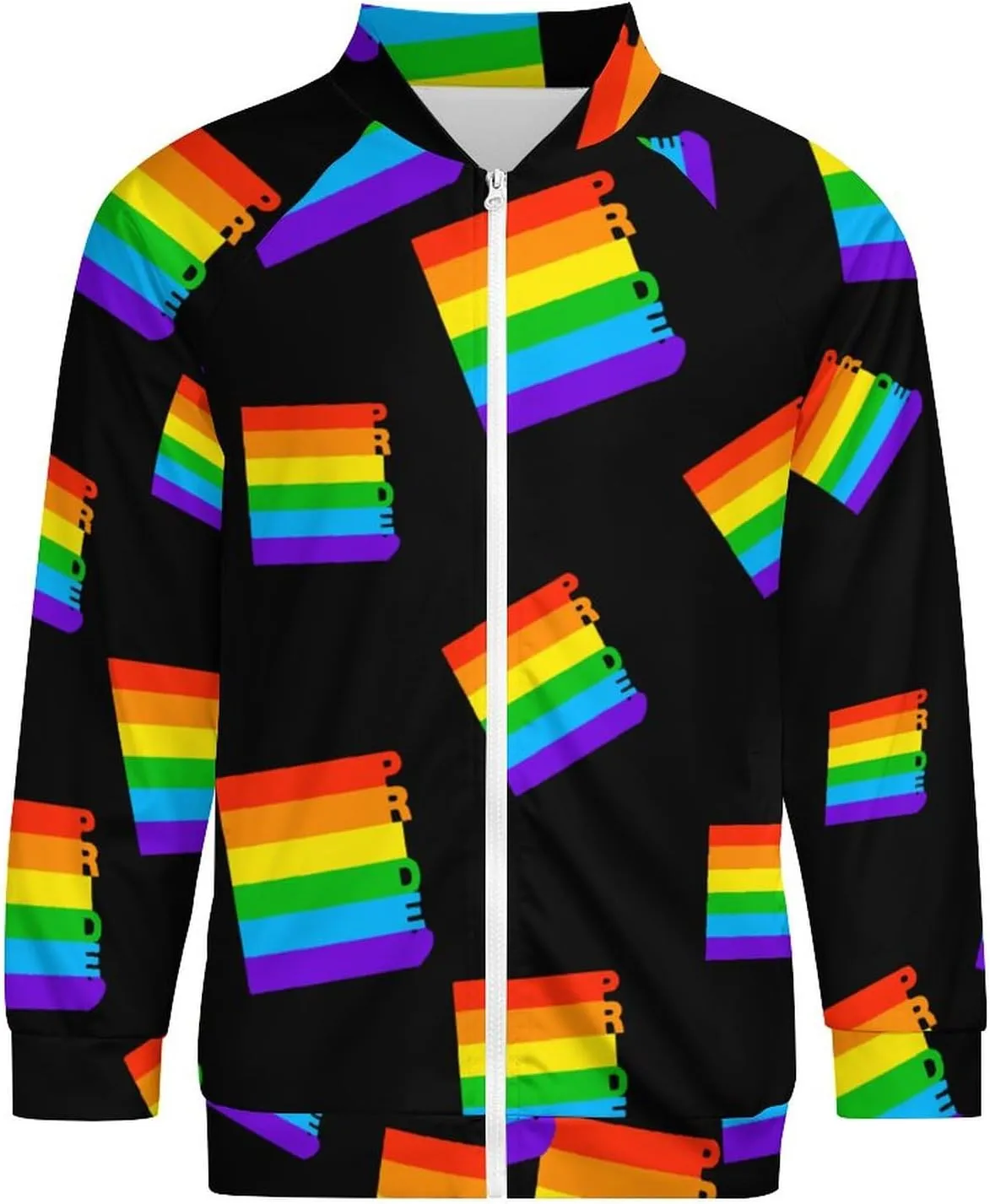 LGBT Gay Pride Rainbow Bomber Jacket Men Lightweight Causal Flight Windbreaker Track Jacket Shirt