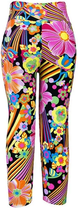 Lightweight Trousers for Women Running Fitness Yoga High-waist Stretch Pants Women Hip Seven-minute Print Pants