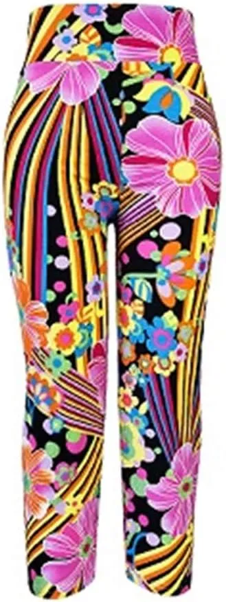 Lightweight Trousers for Women Running Fitness Yoga High-waist Stretch Pants Women Hip Seven-minute Print Pants
