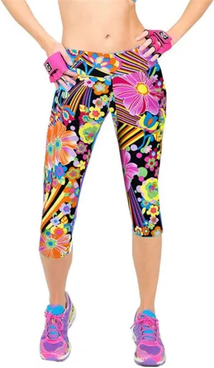 Lightweight Trousers for Women Running Fitness Yoga High-waist Stretch Pants Women Hip Seven-minute Print Pants