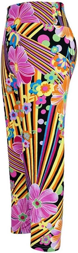 Lightweight Trousers for Women Running Fitness Yoga High-waist Stretch Pants Women Hip Seven-minute Print Pants
