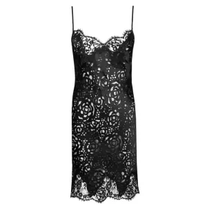 Lise Charmel 'Dressing Floral' Black Silk Chemise/Night Dress