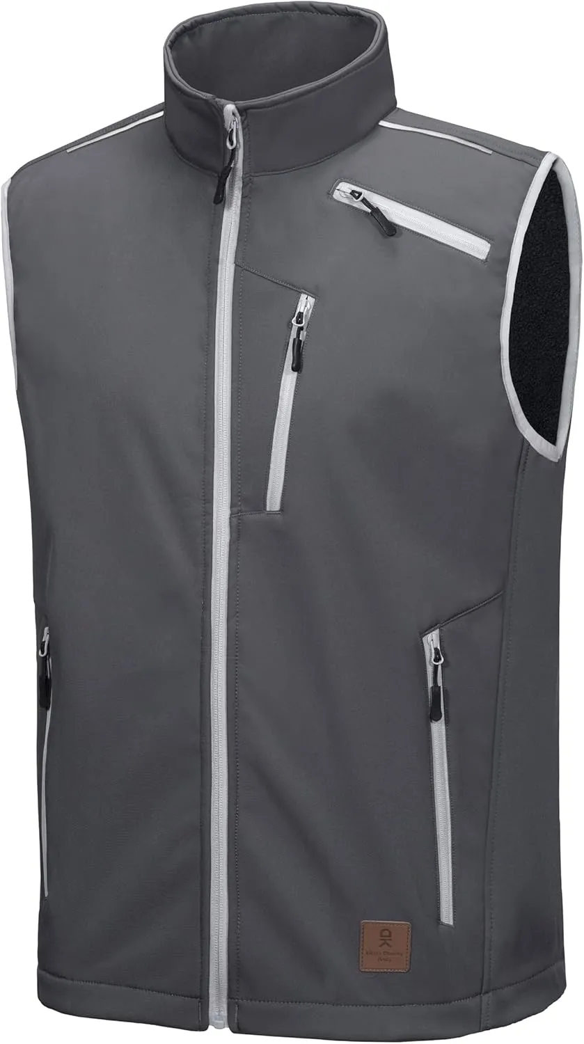 Little Donkey Andy Men's Lightweight Fleece Lined Softshell Vest Windproof Sleeveless Jacket for Hiking Travel Golf