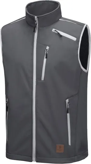 Little Donkey Andy Men's Lightweight Fleece Lined Softshell Vest Windproof Sleeveless Jacket for Hiking Travel Golf
