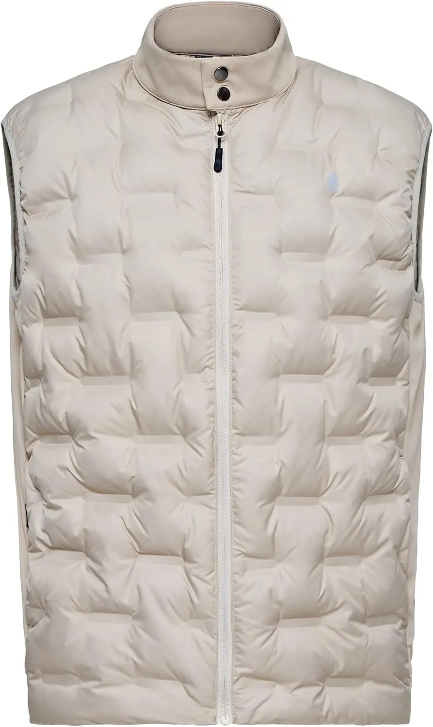 Little Donkey Andy Men's Lightweight Puffer Vest, Outdoor Windproof Sleeveless Jacket for Hiking Travel Golf