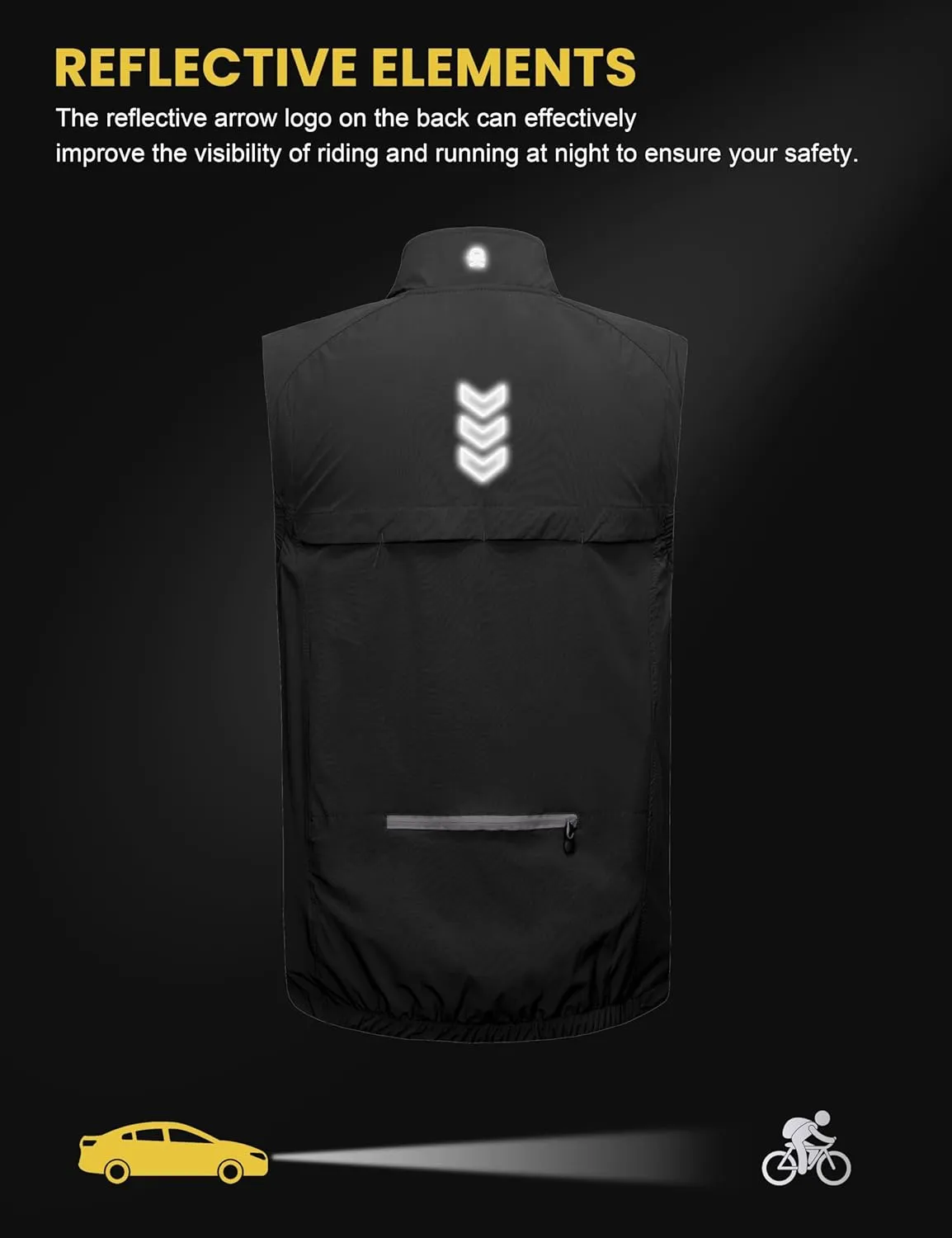 Little Donkey Andy Men's Quick Dry Vest Sleeveless Summer Stretchy Windproof Jacket for Golfing Cycling Running
