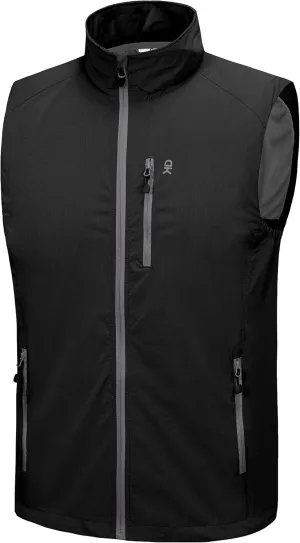 Little Donkey Andy Men's Quick Dry Vest Sleeveless Summer Stretchy Windproof Jacket for Golfing Cycling Running