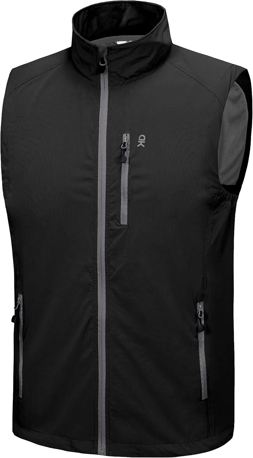 Little Donkey Andy Men's Quick Dry Vest Sleeveless Summer Stretchy Windproof Jacket for Golfing Cycling Running