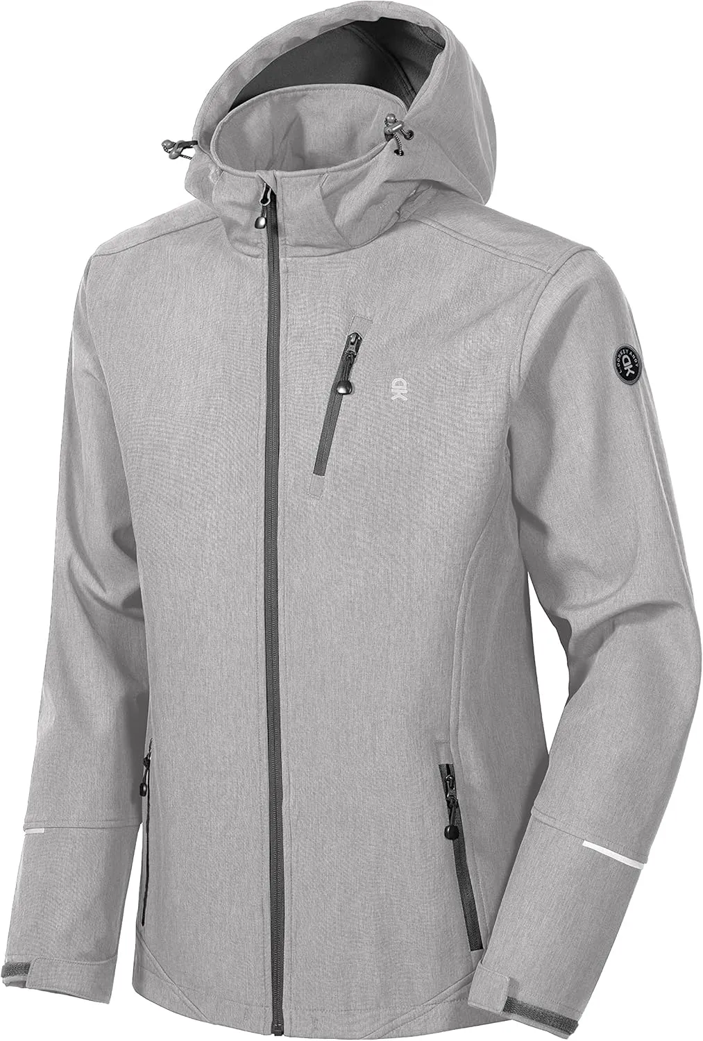 Little Donkey Andy Men's Softshell Jacket Ski Jacket with Removable Hood, Fleece Lined
