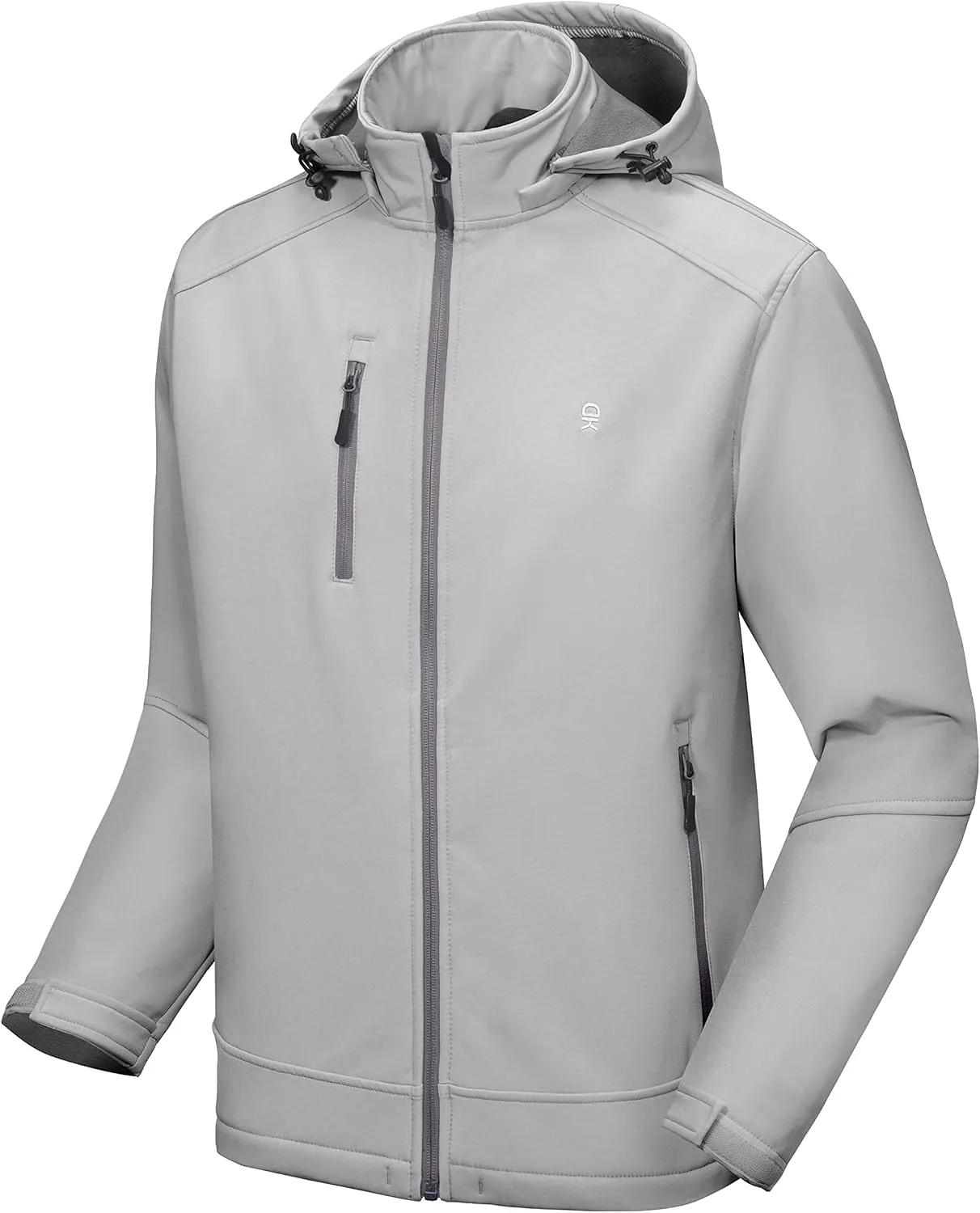 Little Donkey Andy Mens Softshell Jacket with Removable Hood, Fleece Lined