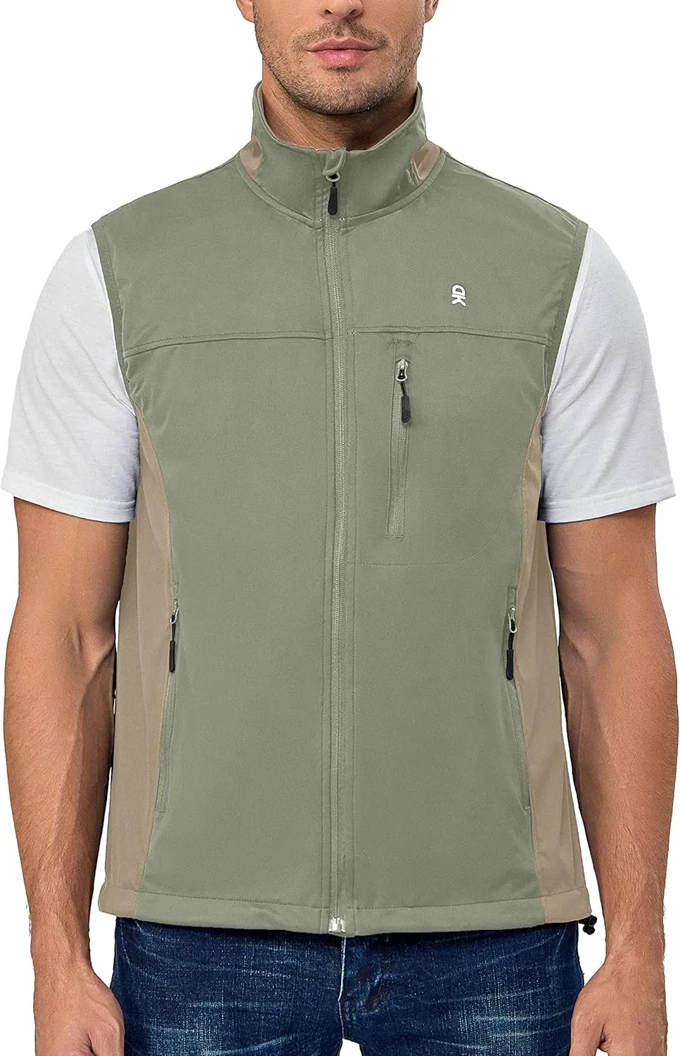 Little Donkey Andy Men's Softshell Vest, Lightweight Golf Vest Windproof Sleeveless Cycling Jacket for Running, Hiking