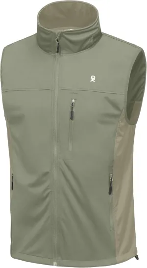 Little Donkey Andy Men's Softshell Vest, Lightweight Golf Vest Windproof Sleeveless Cycling Jacket for Running, Hiking