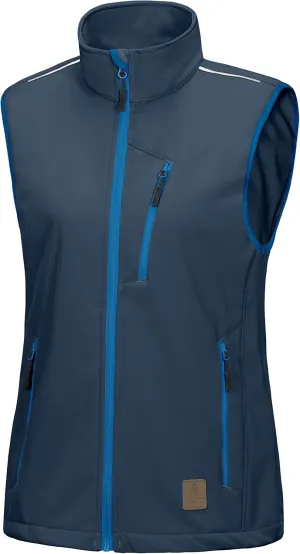 Little Donkey Andy Women's Fleece Lined Softshell Vest Lightweight Windproof Sleeveless Jacket for Hiking Outdoor Travel Golf