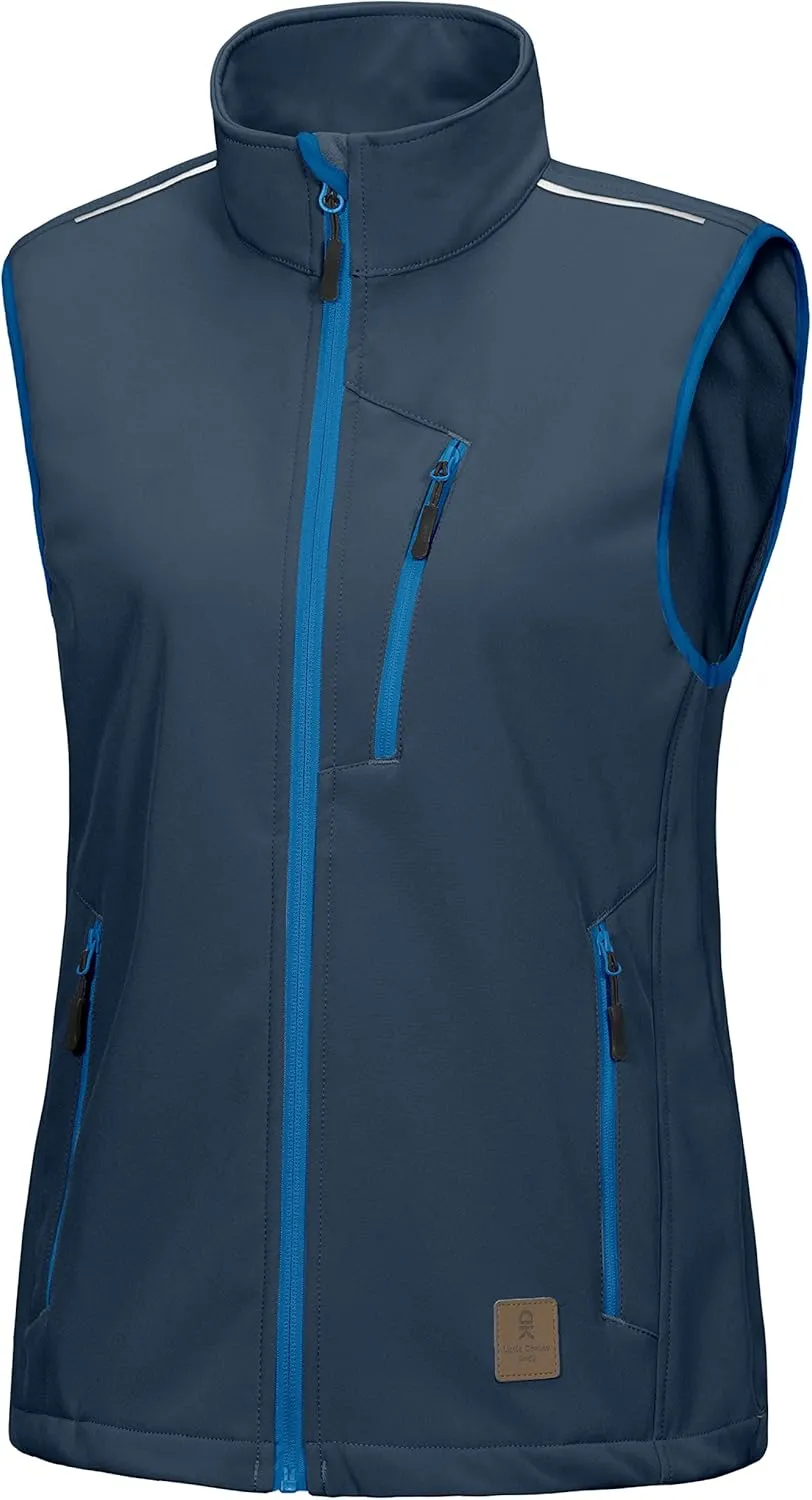 Little Donkey Andy Women's Fleece Lined Softshell Vest Lightweight Windproof Sleeveless Jacket for Hiking Outdoor Travel Golf