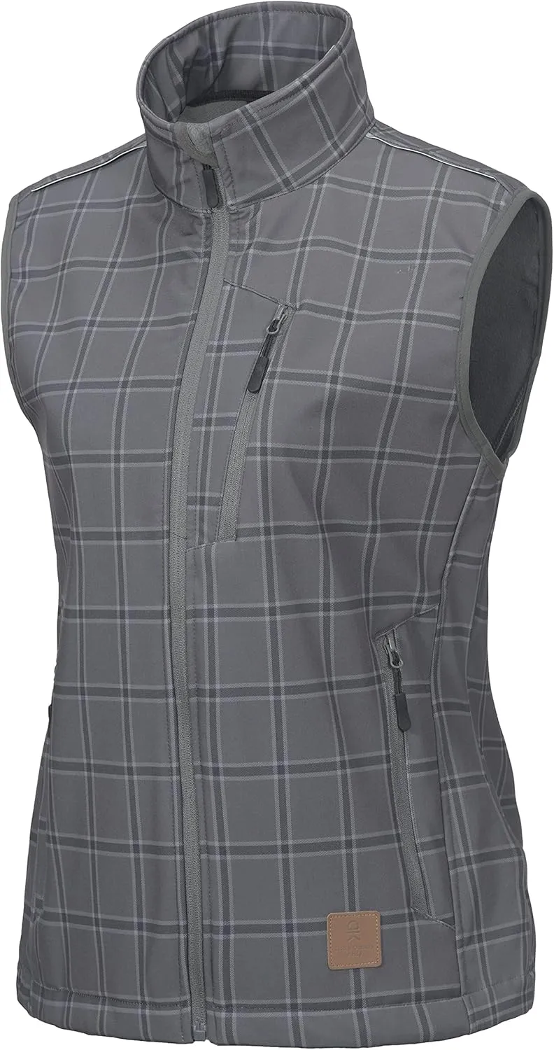 Little Donkey Andy Women's Fleece Lined Softshell Vest Lightweight Windproof Sleeveless Jacket for Hiking Outdoor Travel Golf