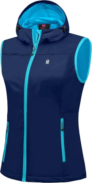Little Donkey Andy Women's Lightweight Softshell Vest, Windproof Sleeveless Jacket for Running Hiking Travel