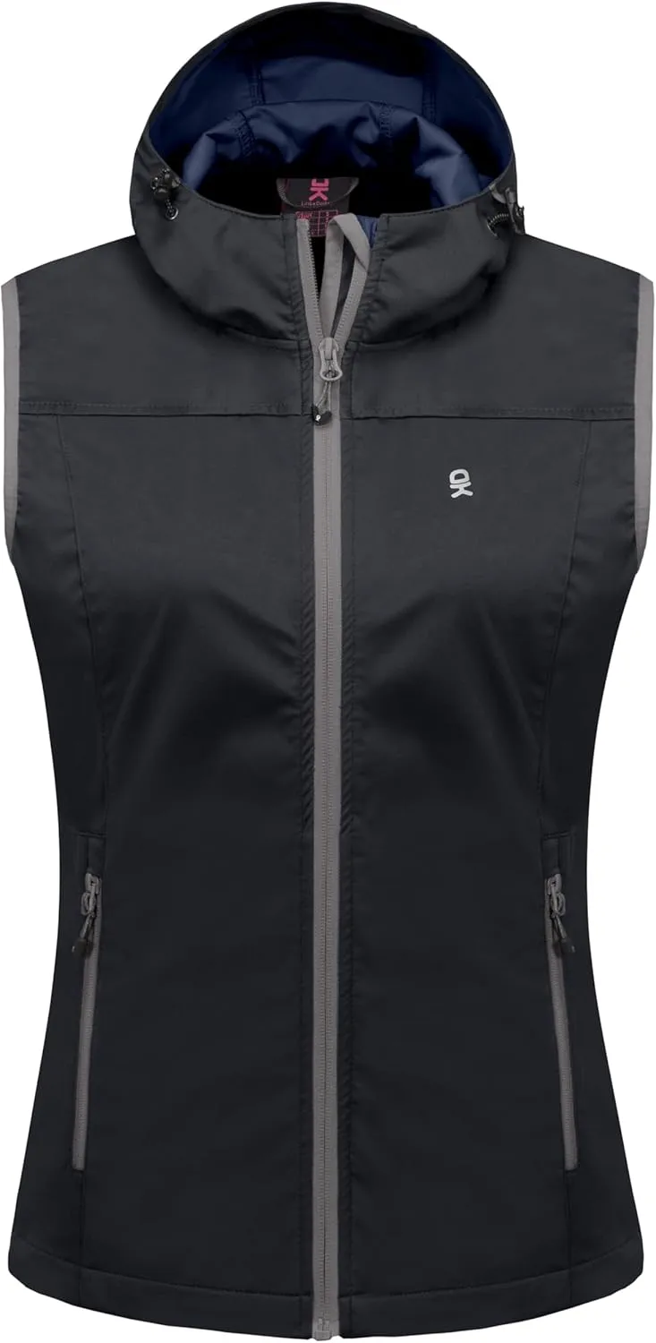 Little Donkey Andy Women's Lightweight Softshell Vest, Windproof Sleeveless Jacket for Running Hiking Travel