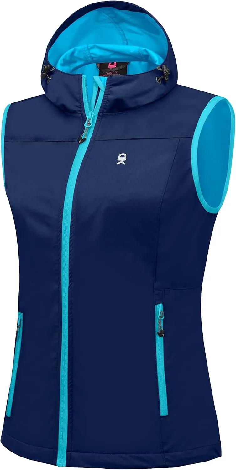 Little Donkey Andy Women's Lightweight Softshell Vest, Windproof Sleeveless Jacket for Running Hiking Travel