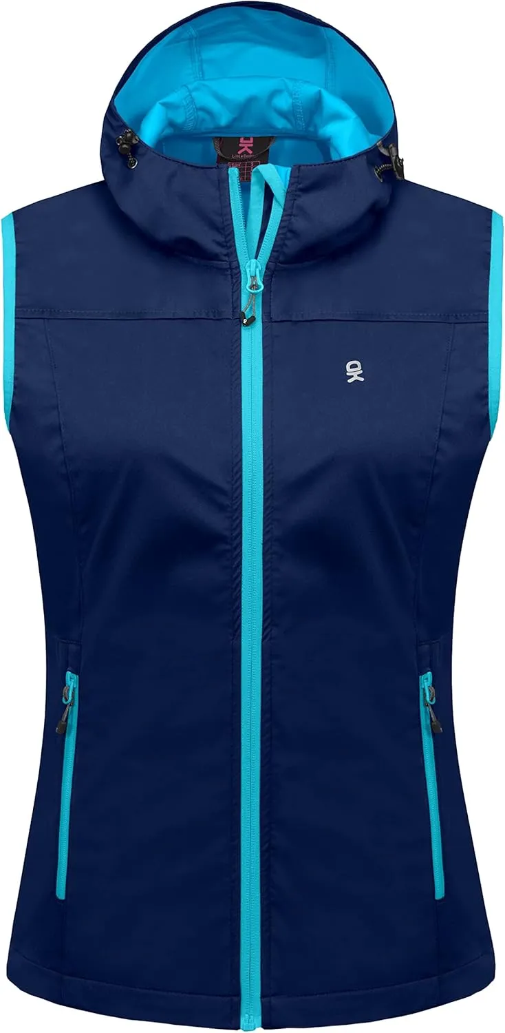 Little Donkey Andy Women's Lightweight Softshell Vest, Windproof Sleeveless Jacket for Running Hiking Travel