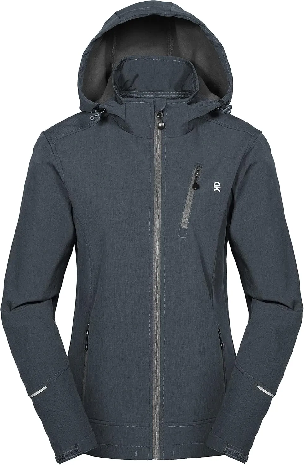 Little Donkey Andy Women's Softshell Jacket Ski Jacket with Removable Hood, Fleece Lined