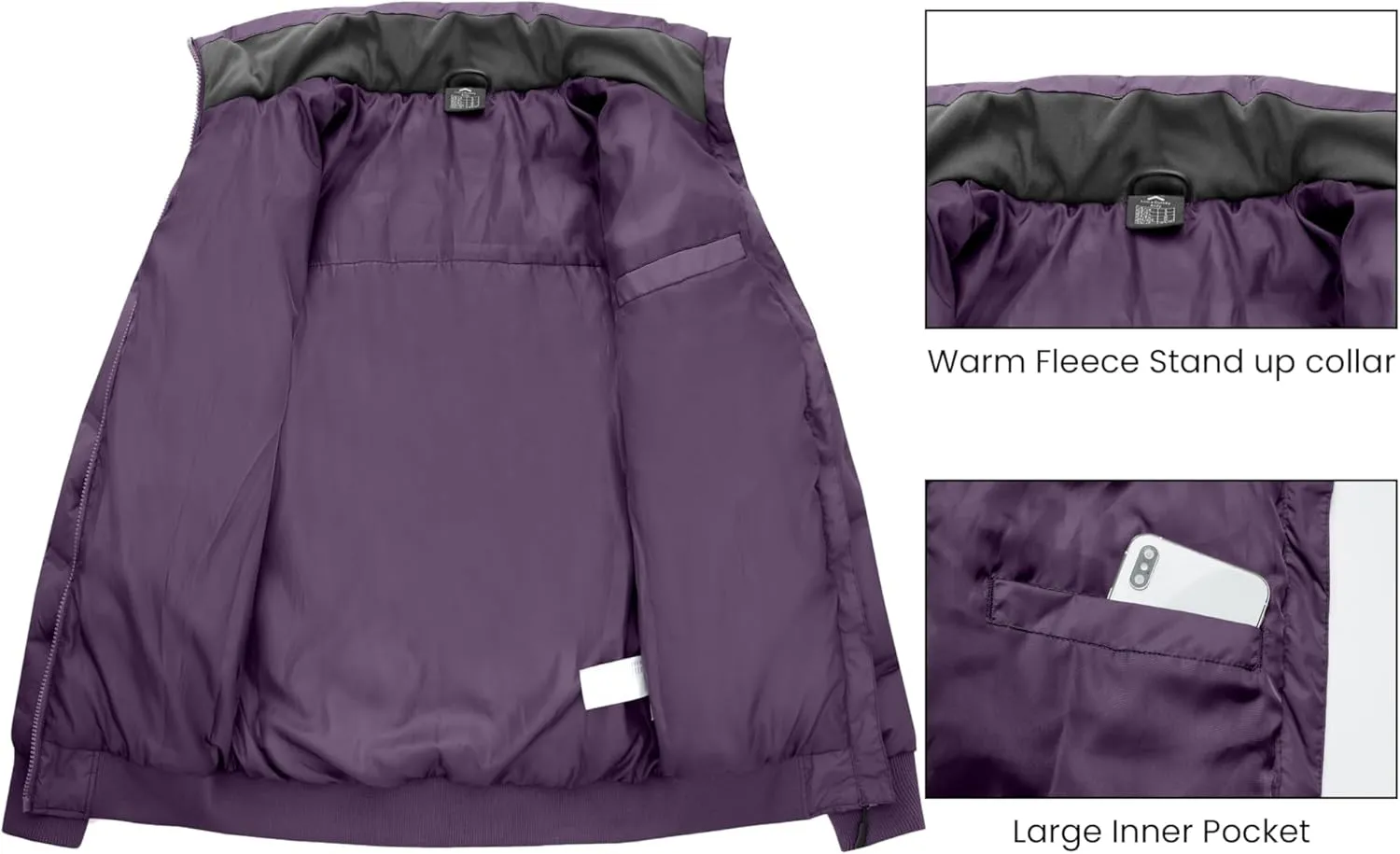 Little Donkey Andy Women's Warm Puffer Jacket Lightweight Windproof Winter Coat with Recycled Insulation